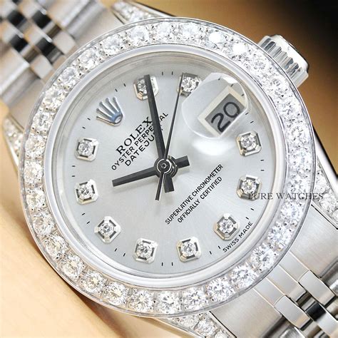 diamond bezels for ladies rolex watches|ladies Rolex datejust white dial.